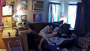 Security Cam Captures Slutty Air BNB Rental Host Sucking Cock